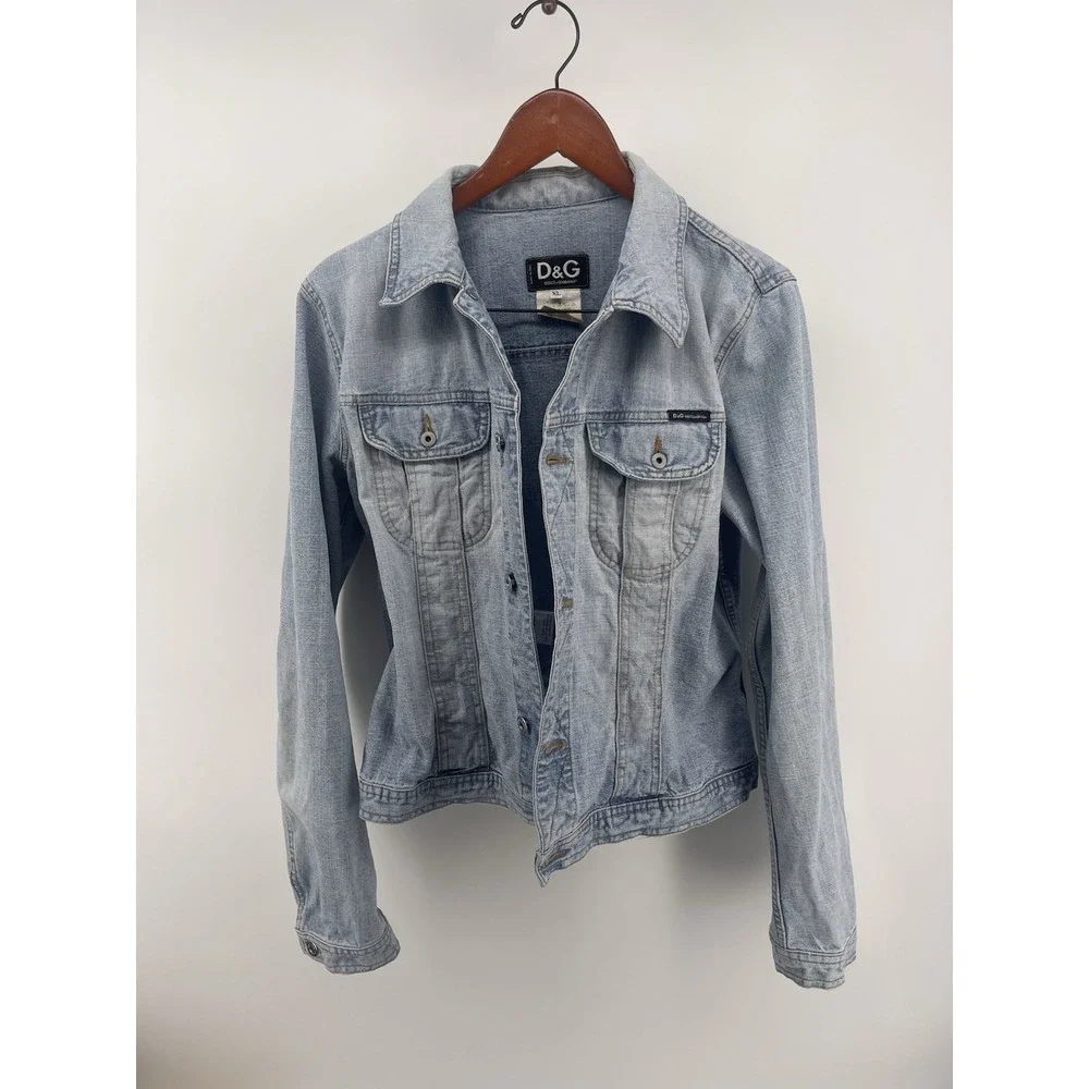 Vtg‎ D&G Dolce & Gabbana Denim Jacket Women XL Made In Italy Y2K Blue